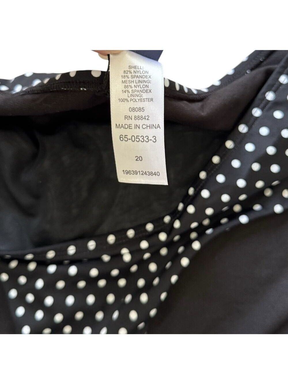 Swimsuits For All Bikini Sz 38G/20 Black White Polka Dot Bow High Waist Brief - Picture 5 of 11